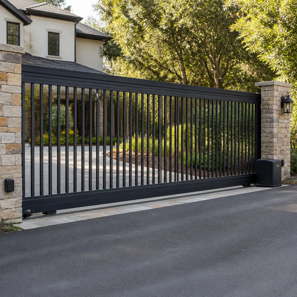 Sliding driveway gates